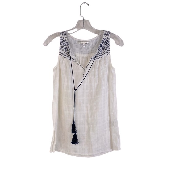 Max Studio Embroidered Boho Sleeveless Top Size S - Picture 1 of 5